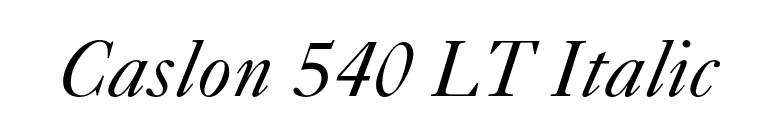 Caslon 540 LT Italic font preview