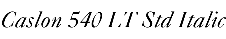 Caslon 540 LT Std Italic font preview