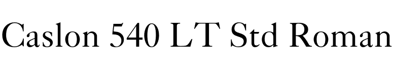 Caslon 540 LT Std Roman font preview
