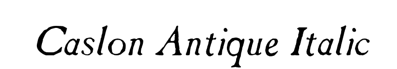 Caslon Antique Italic font preview
