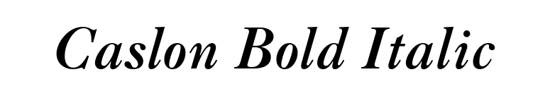 Caslon Bold Italic font preview