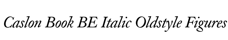 Caslon Book BE Italic Oldstyle Figures font preview