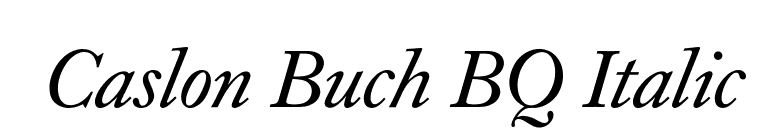 Caslon Buch BQ Italic font preview