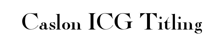 Caslon ICG Titling font preview