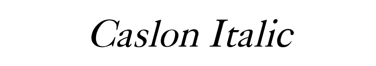 Caslon Italic font preview