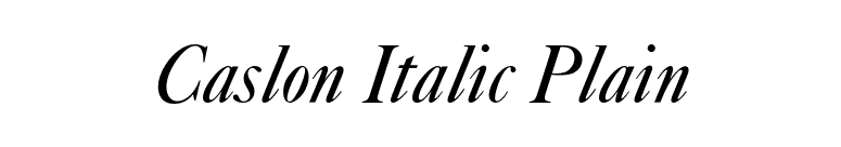 Caslon Italic Plain font preview