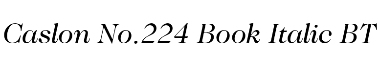 Caslon No.224 Book Italic BT font preview