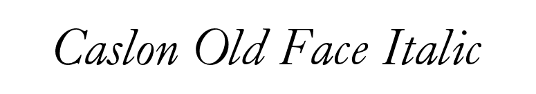 Caslon Old Face Italic font preview