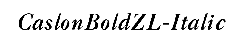 CaslonBoldZL-Italic font preview