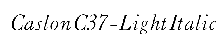 CaslonC37-LightItalic font preview