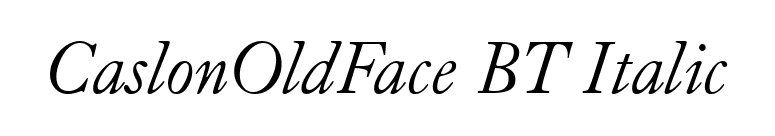 CaslonOldFace BT Italic font preview