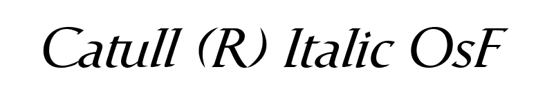 Catull (R) Italic OsF font preview
