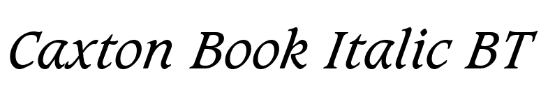 Caxton Book Italic BT font preview