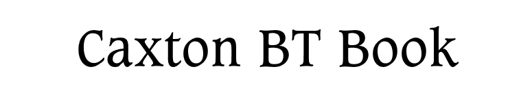 Caxton BT Book font preview