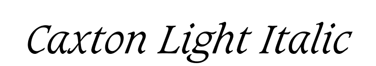Caxton Light Italic font preview