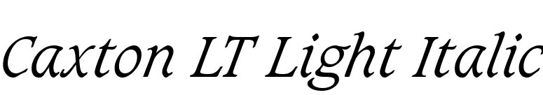 Caxton LT Light Italic font preview