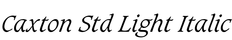 Caxton Std Light Italic font preview