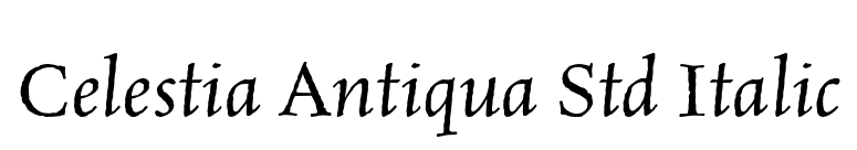 Celestia Antiqua Std Italic font preview