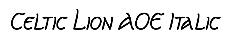 Celtic Lion AOE Italic font preview
