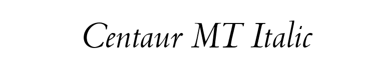Centaur MT Italic font preview