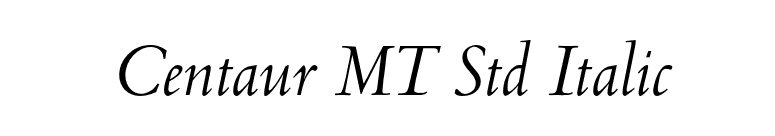 Centaur MT Std Italic font preview