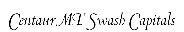 Centaur MT Swash Capitals font preview