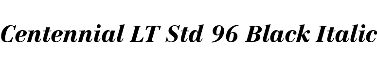 Centennial LT Std 96 Black Italic font preview