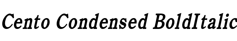 Cento Condensed BoldItalic font preview