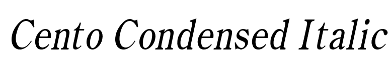 Cento Condensed Italic font preview