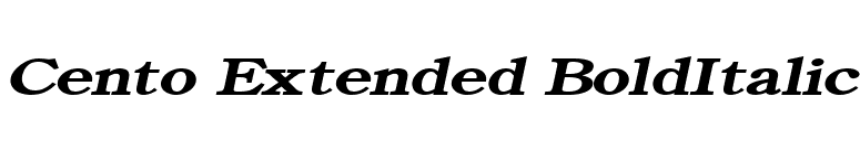 Cento Extended BoldItalic font preview