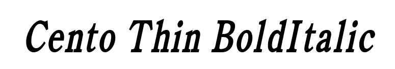 Cento Thin BoldItalic font preview