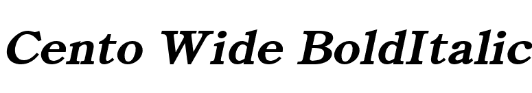 Cento Wide BoldItalic font preview