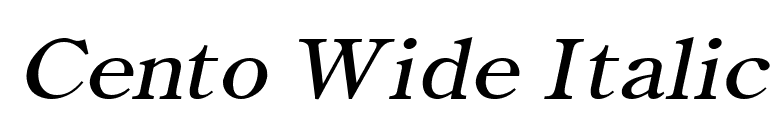 Cento Wide Italic font preview