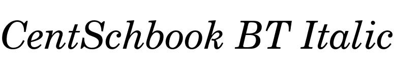 CentSchbook BT Italic font preview