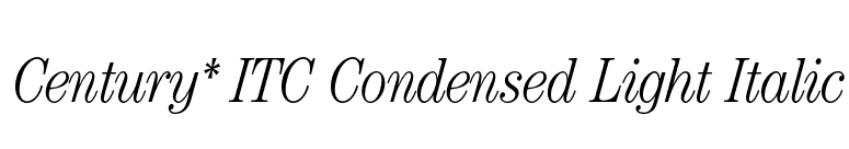 Century* ITC Condensed Light Italic font preview