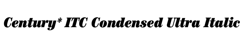 Century* ITC Condensed Ultra Italic font preview