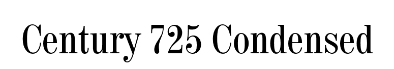 Century 725 Condensed font preview