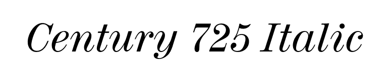 Century 725 Italic font preview
