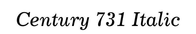 Century 731 Italic font preview