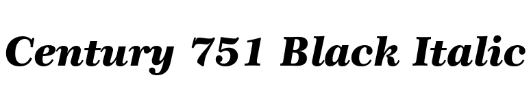 Century 751 Black Italic font preview