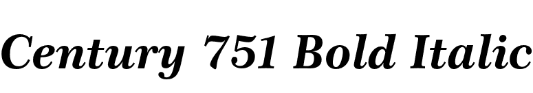 Century 751 Bold Italic font preview