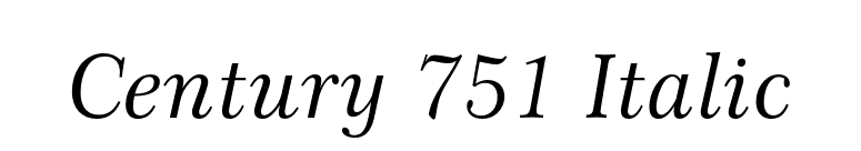 Century 751 Italic font preview