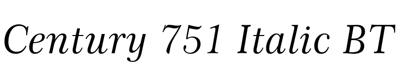 Century 751 Italic BT font preview