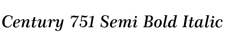 Century 751 Semi Bold Italic font preview