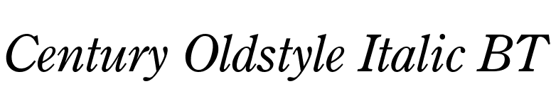 Century Oldstyle Italic BT font preview