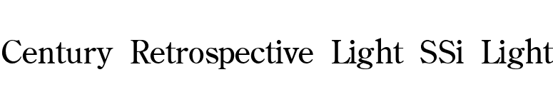 Century Retrospective Light SSi Light font preview