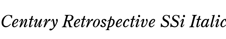 Century Retrospective SSi Italic font preview