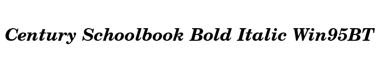 Century Schoolbook Bold Italic Win95BT font preview