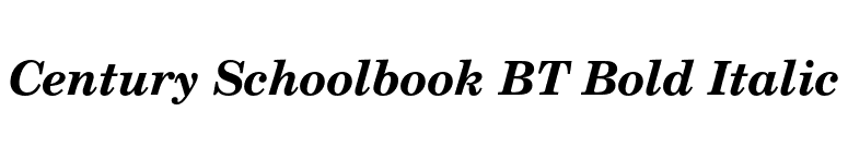 Century Schoolbook BT Bold Italic font preview