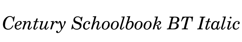Century Schoolbook BT Italic font preview
